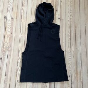 Gymshark Black Sleeveless Hoodie Tank Top Athletic Activewear Gym Workout Mens M